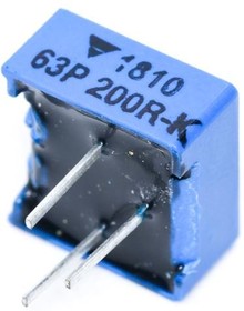 M63P201KB40, Trimmer Resistors - Through Hole 3/8"SQ 200ohms 10% Single Turn Cermet