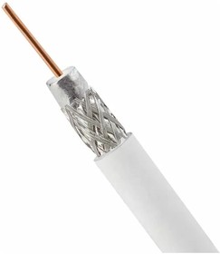 Коаксиальный кабель рк75, сечение 1x0,724, RG6/U, белый