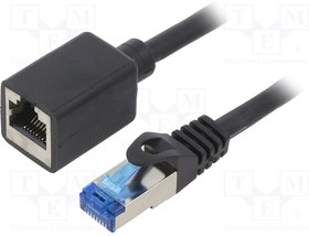 CQX093S, Удлинитель RJ45; S/FTP; 6a; Cu; LSZH; черный; 10м; 26AWG