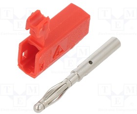 2 mm plug, solder connection, 0.5 mm², red, 22.2617-22