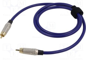 TK501PSF-B, Cable; RCA plug,both sides; 1m; Plating: gold-plated; blue; 0.5mm2