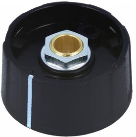 Фото 1/2 Rotary knob, 6 mm, plastic, black, Ø 31 mm, H 15 mm, A2631060