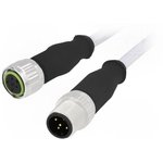 21348485585010, Sensor Cables / Actuator Cables M12-A 5PIN M/F ST DOUBLE END 1.0M PVC