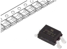 Фото 1/3 SFH615A-4X009, Оптоизолятор 5.3кВ транзисторный выход 4SMD