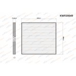 KWFD0049, Фильтр салонный Toyota/Geely Emgrand EC7 12-18