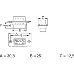 D-Sub plug, 15 pole, high density, unequipped, straight, crimp connection, 748364-1