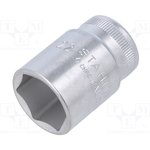 03030022, 1/2 in Drive 22mm Standard Socket, 6 point, 42 mm Overall Length