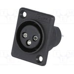CP3001, Chassis mounting connector, 3-pole, for soldering