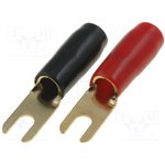 TERMINAL-SPADE-12G, Наконечник: вилочный, M4, 4мм2, позолота, изолированный