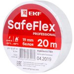 Изолента ПВХ 19мм (рул.20м) бел. SafeFlex EKF plc-iz-sf-w