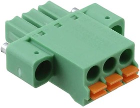 1748367, Pluggable Terminal Blocks 3 Pos 3.81mm pitch Plug 24-16AWG Spring