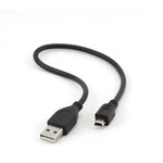 Кабель USB 2.0 Pro AM/miniBM 5P 0.3м экран черный пакет CCP-USB2-AM5P-1