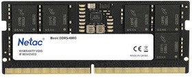 Фото 1/4 Оперативная память Netac Basic SODIMM 16GB DDR5-4800 (NB5-38400) C40 40-40-40-77 1.1V Memory module