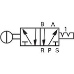 TG2511H-06 1/8" пневмораспределитель рычаг с пруж. возвр.