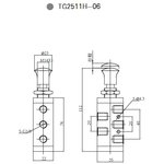 TG2511H-06 1/8" пневмораспределитель рычаг с пруж. возвр.