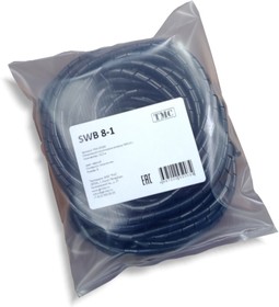 Фото 1/7 SWB 8-1 - спиральная пластиковая оплетка, полиэтилен, размер 8, бухта 10.5 m, цвет черный