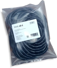 Фото 1/7 SWB 10-1 - спиральная пластиковая оплетка, полиэтилен, размер 10, бухта 8 m, цвет черный