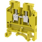 KUT4N/ YELLOW, DIN Rail Mount Terminal Block, Feed Thru, 2 Ways, 20 AWG, 10 AWG, 4 mm², Screw, 32 A
