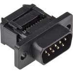 A-DSF 09LPIII/FP, A-DSF 9 Way Right Angle Cable Mount D-sub Connector Plug ...
