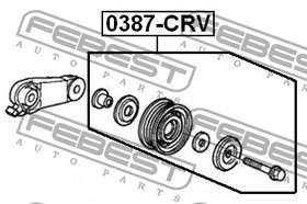 Фото 1/7 Ролик натяжной ремня кондиционера HONDA Accord 03-08/Civic 95-01/CRV I FEBEST 0387-CRV