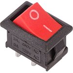 36-2111, Выключатель клавишный 250V 6А (2с) ON-OFF красный Mini (RWB-201, SC-768)