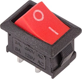 Фото 1/5 36-2111, Выключатель клавишный 250V 6А (2с) ON-OFF красный Mini (RWB-201, SC-768)