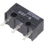 D2F-5, Basic / Snap Action Switches 250VAC 5A 1.47 N Pin Plung PCB Term