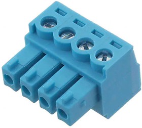 TBP02P1-381-04BE, Pluggable Terminal Blocks Terminal block, pluggable, 3.81, plug, 4 pole, slotted screw, blue