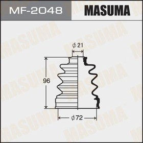 MF-2048, Пыльник ШРУС 72 x 96 x 21 Masuma Subaru Forester 00-05, Impreza 00-; Nissan March 99- внутренний
