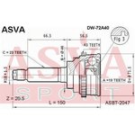 dw-72a40, Шрус наружный 19x46x23 DAEWOO DAEWOO MATIZ