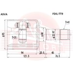 FDIL-TT9, ШРУС внутренний левый 31x44x41