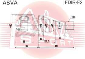 Фото 1/4 FDIR-F2, ШРУС внутренний правый 23x40x26