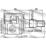 0411-KB4LH, Шрус внутренний левый 33x34.7x28