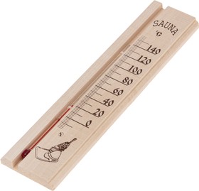 Фото 1/8 70-0506, Термометр для сауны, деревянное основание, 65х275мм