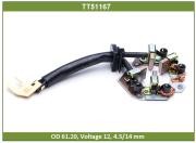 TT51167, Щеткодержатель стартера Nissan Almera, Qashqai Renault Kangoo TESLA TECHNICS