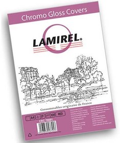 Фото 1/3 LA-7869101, Обложки Lamirel Chromolux A4, картонные, глянцевые, цвет: красный, 230г/м², 100шт
