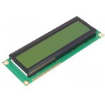RC1602E-YHY-ESX, Дисплей LCD, алфавитно-цифровой, STN Positive, 16x2, зеленый, LED