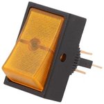 R13-207B-01-BY, ROCKER; SPST; Pos: 2; ON-OFF; 30A/12VDC; orange; neon lamp; 50m?