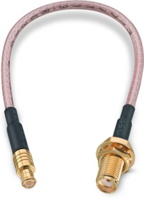 Coaxial cable, SMA jack (straight) to MCX plug (straight), 50 Ω, RG-316/U, grommet black, 152.4 mm, 65503206515305
