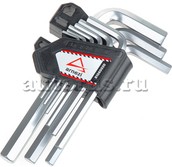 Набор имбусовых ключей HEX (шестигранников) 9пр короткие с магнитайзером ARNEZI R1060030