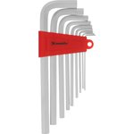 12302, Набор ключей имбусовых HEX, 2-12 мм, CrV, 9 шт., удлиненные, сатин.