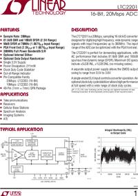 LTC2201IUK#PBF, 16 Bit Analog to Digital Converter 1 Input 1 Pipelined ...