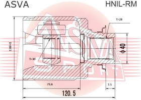 HNIL-RM, ШРУС внутренний правый 30x40x27