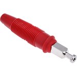 972518101, Red Male Banana Plug, 4 mm Connector, Solder Termination, 32A ...
