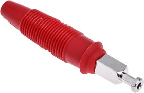 Фото 1/3 972518101, Red Male Banana Plug, 4 mm Connector, Solder Termination, 32A, 30 V ac, 60V dc, Nickel