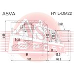 HYILDM22 ШРУС ВНУТРЕННИЙ ЛЕВЫЙ 35x36x31