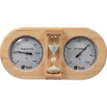 18028, Термометр с гигрометром Банная станция с песочными часами, Банные штучки (БАННЫЕ ШТУЧКИ)