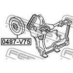 0487-V75, Ролик натяжной ремня кондиционера комплект