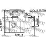 0511-BT50LH, Шрус внутренний левый 36x42x28