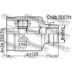 0511-mz5atrh, ШРУС ВНУТРЕННИЙ ПРАВЫЙ 24x43x28 (MAZDA 3 BK 2003-2008) FEBEST